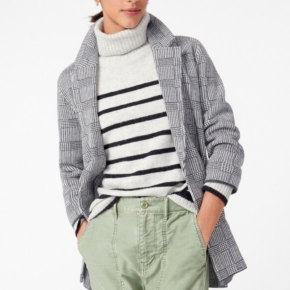 NWT J.Crew Sophie Sweater Blazer in Glen Plaid